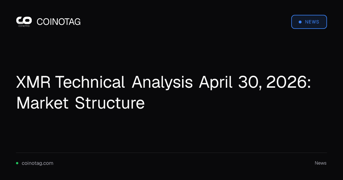 XMR Technical Analysis April 30, 2026: Market Structure