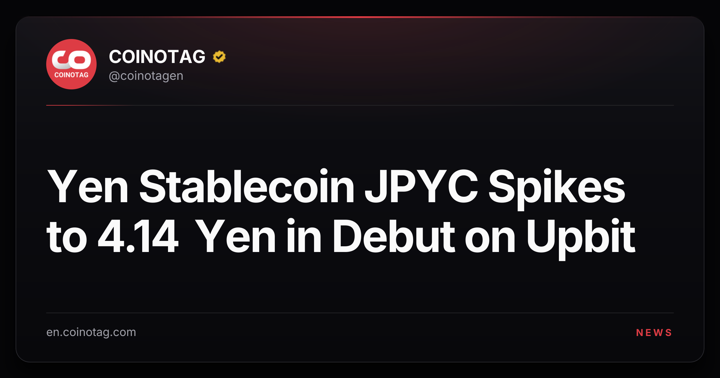 Yen Stablecoin JPYC Spikes to 4.14 Yen in Debut on Upbit