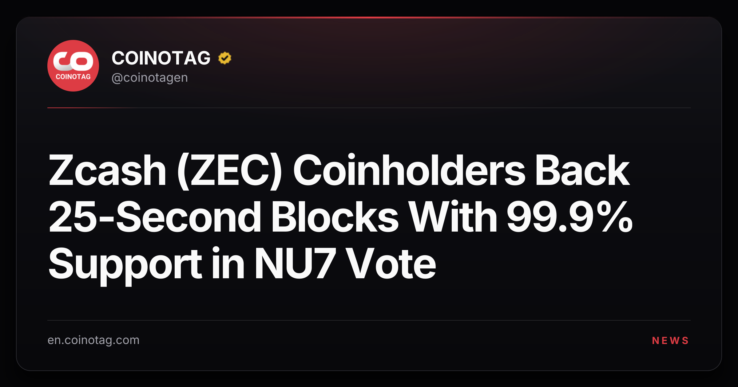 Zcash (ZEC) Coinholders Back 25-Second Blocks With 99.9% Support in NU7 Vote