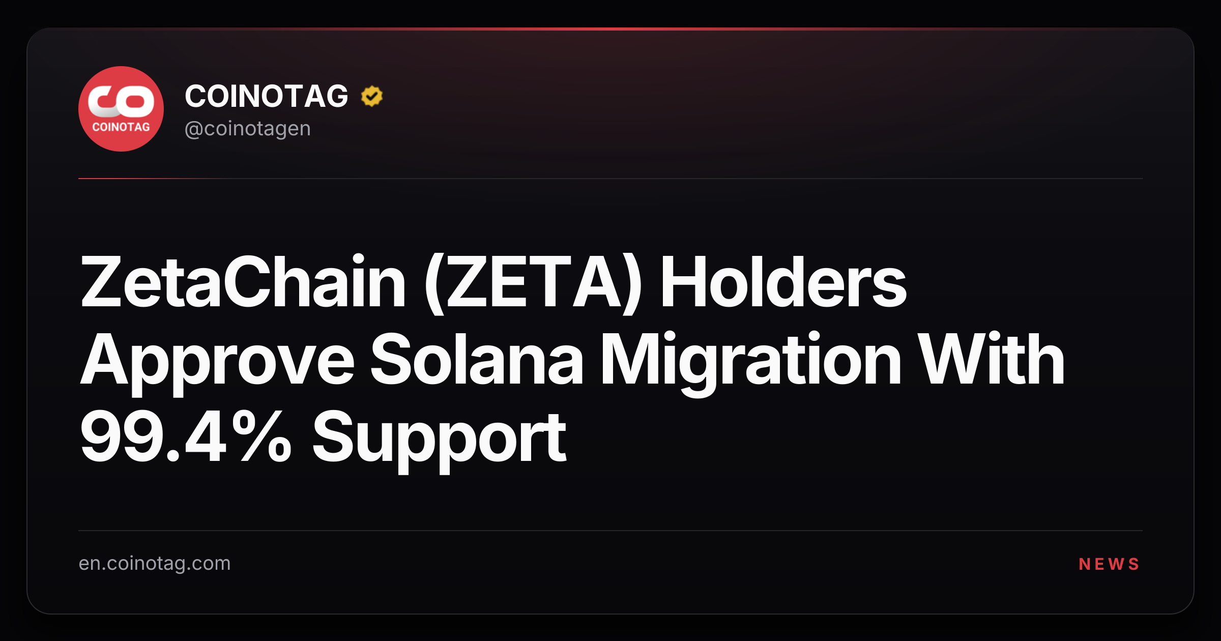 ZetaChain (ZETA) Holders Approve Solana Migration With 99.4% Support