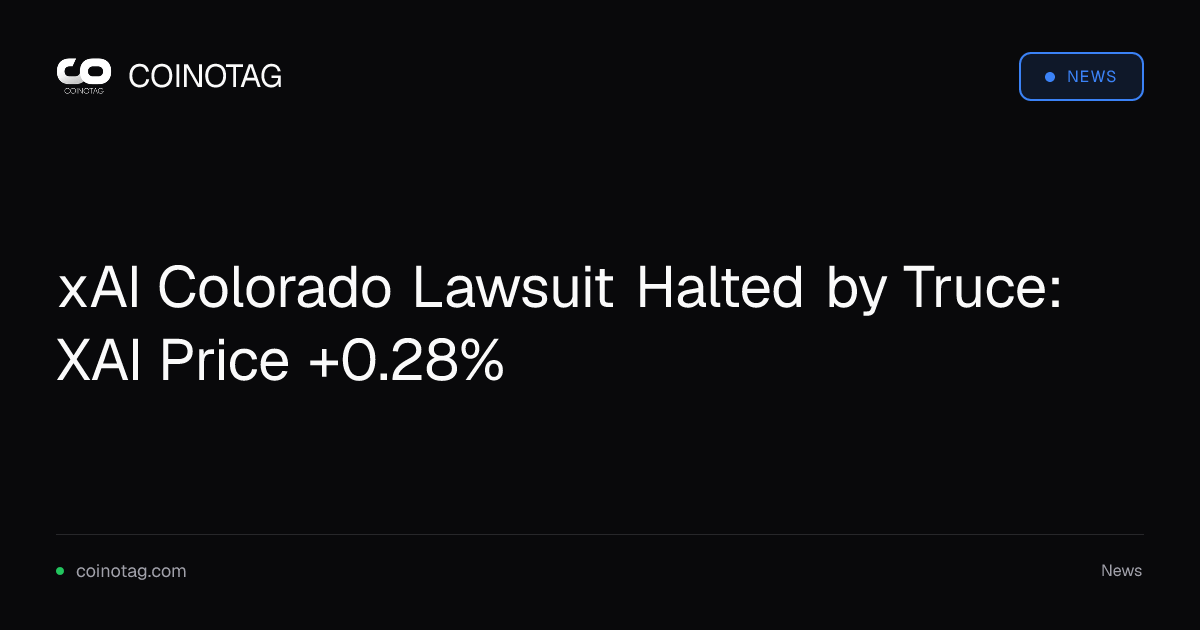 xAI Colorado Lawsuit Halted by Truce: XAI Price +0.28%
