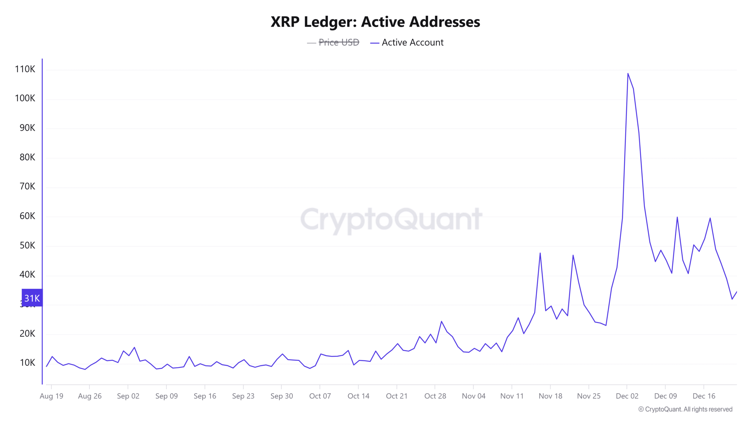 XRPのアクティブアドレス