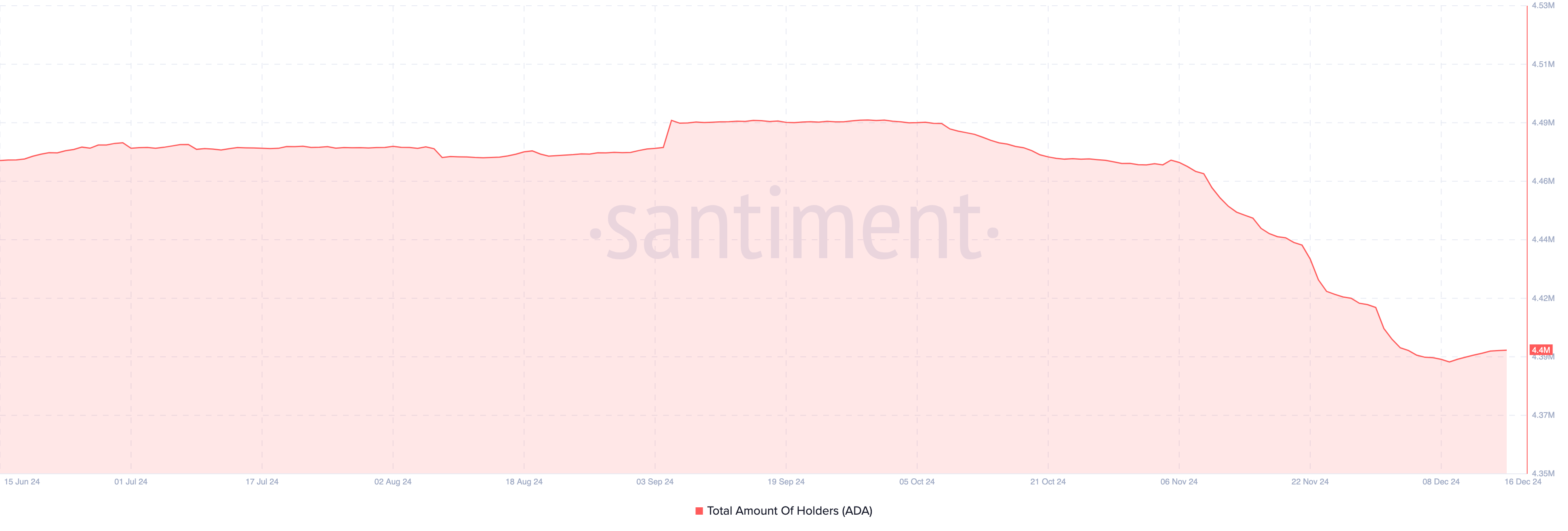 Cardano holders reduce