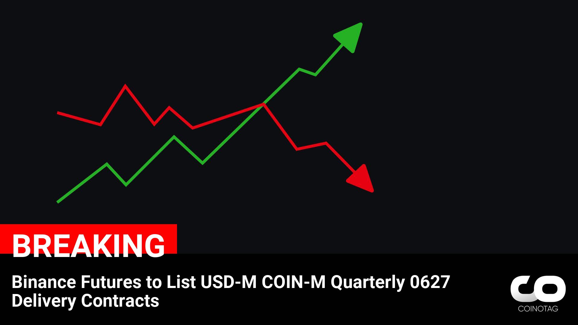 Binance Futures Adds USD-M and COIN-M Quarterly 0627 Delivery Contracts to Listing” logo