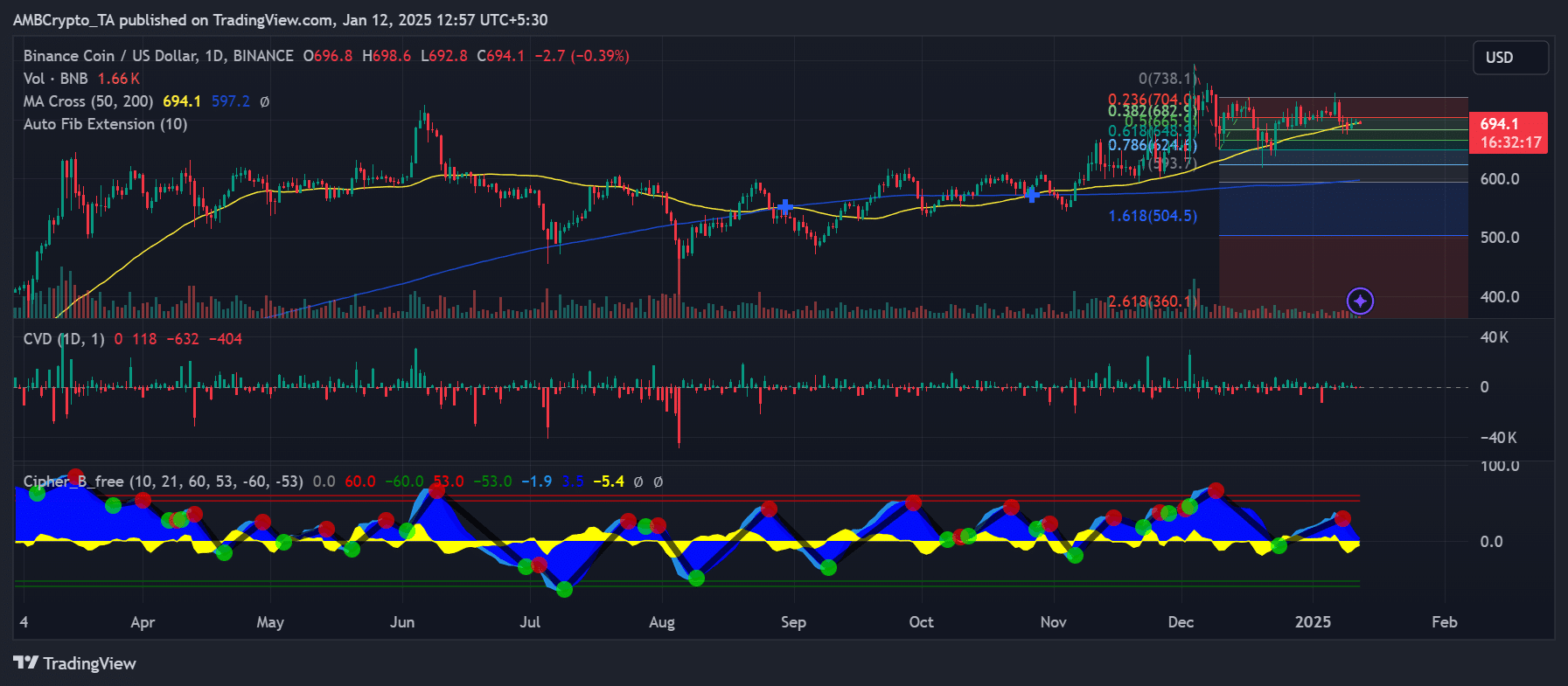 BNB fiyat trendi