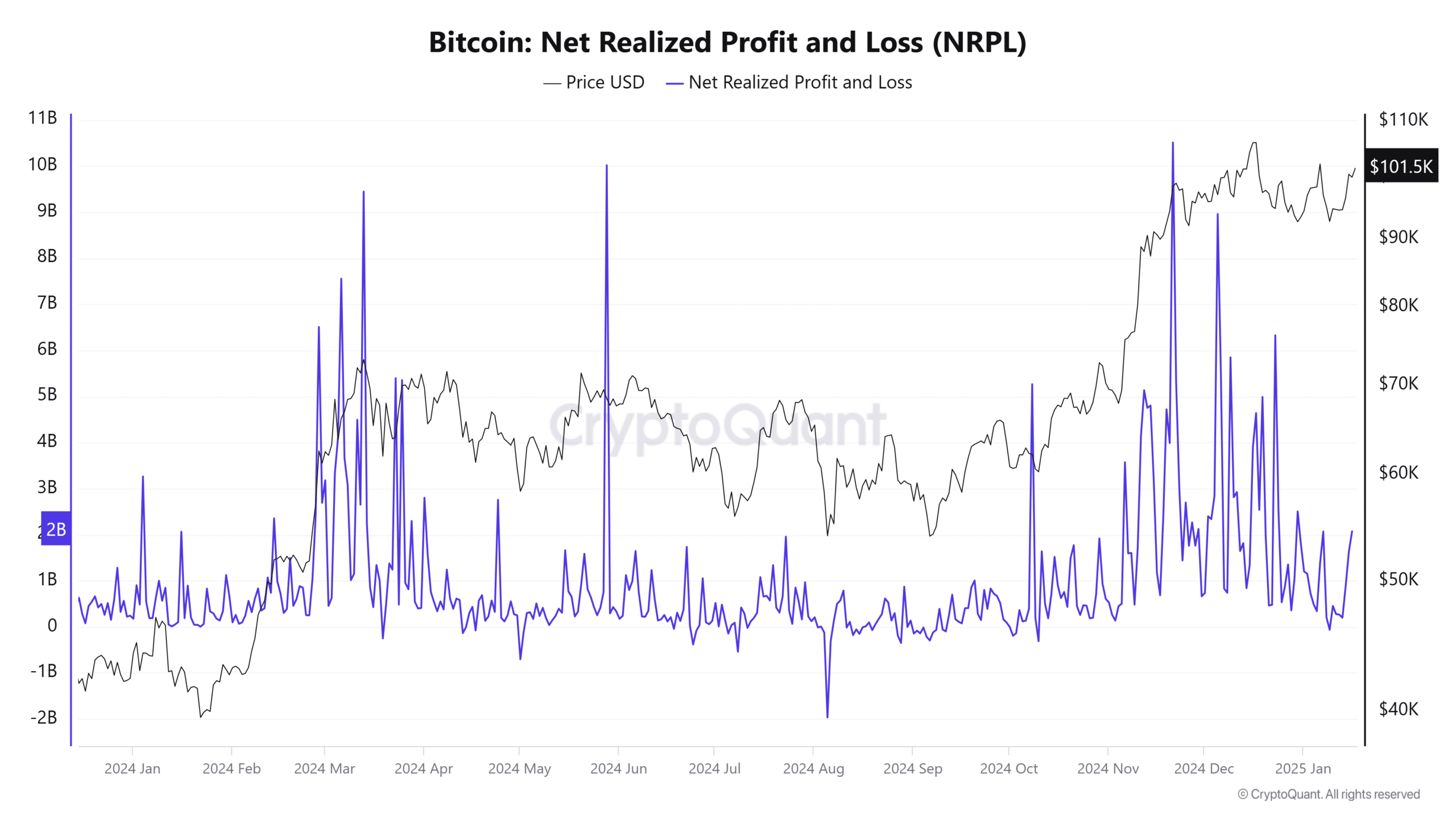 Bitcoin Net Realized Profit and Loss Chart