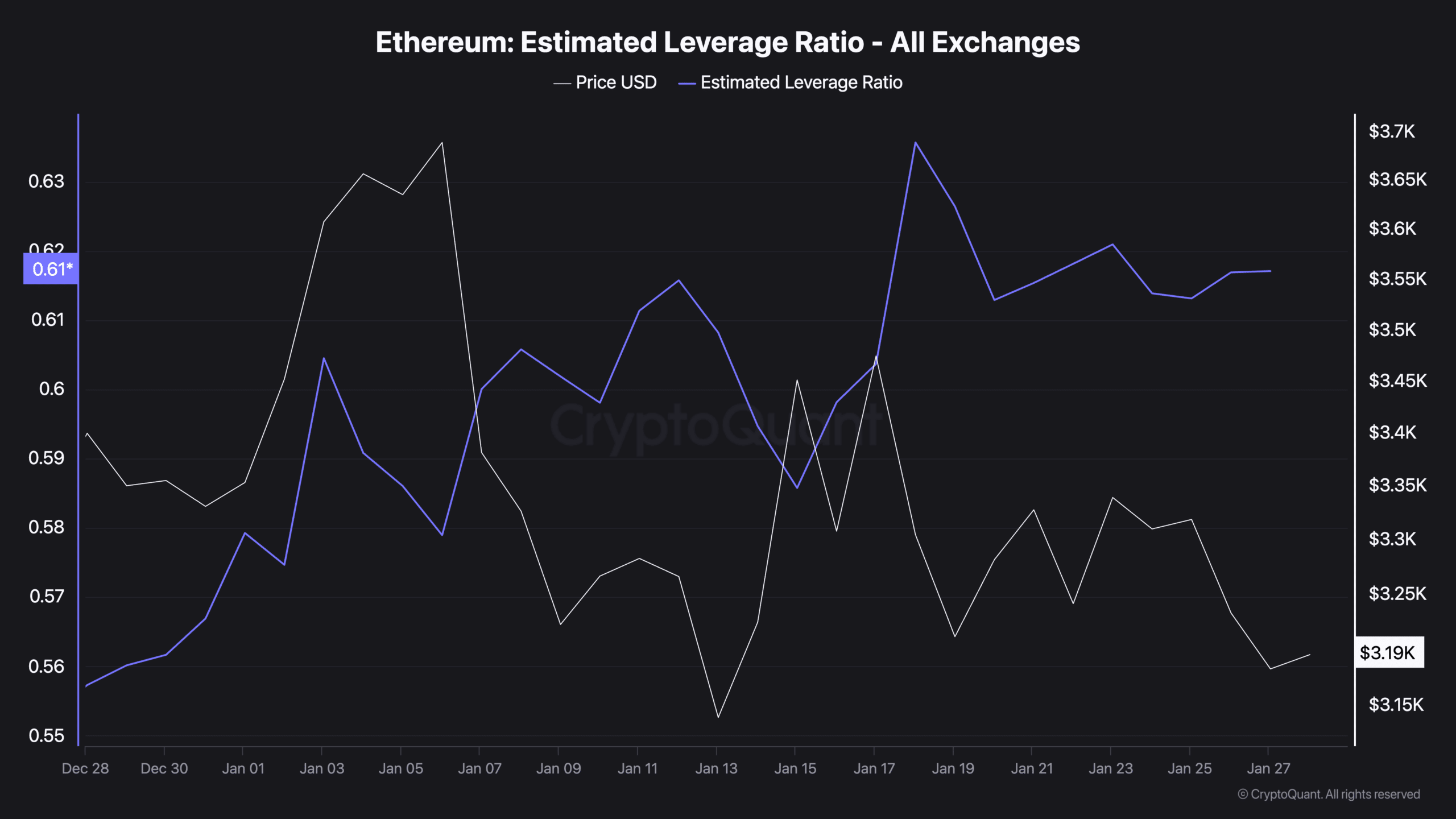 Ethereum estimated leverage ratio