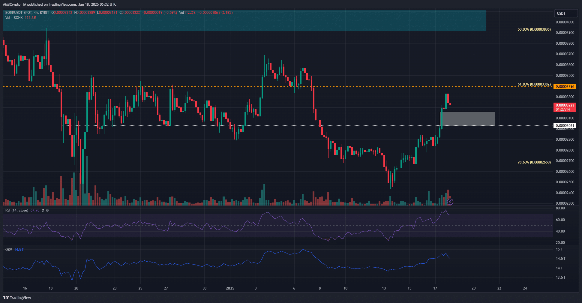 BONK 4-hour Chart