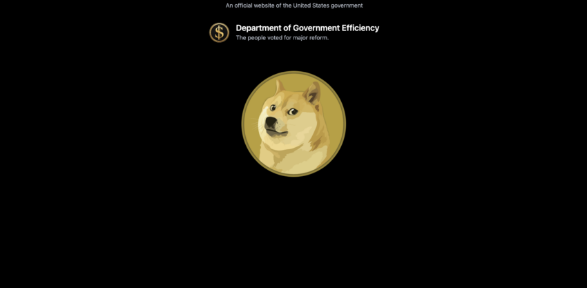 doge.gov homepage.