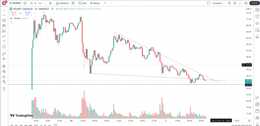 Trump coin price move: Trading View