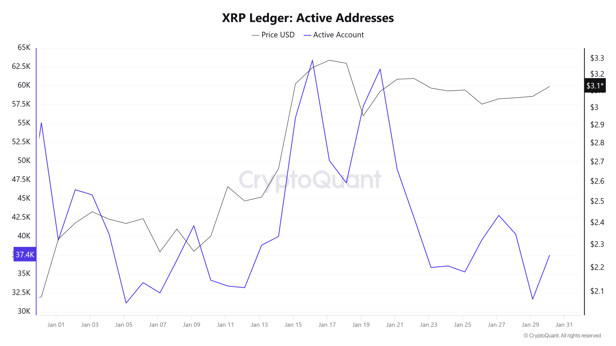 XRP Aktif Adresler Eğilimi