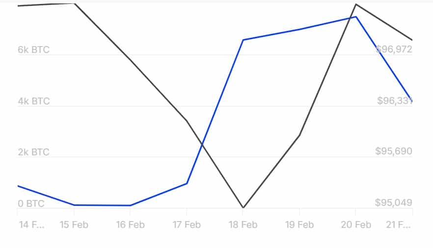 Inflow of large Bitcoin holders