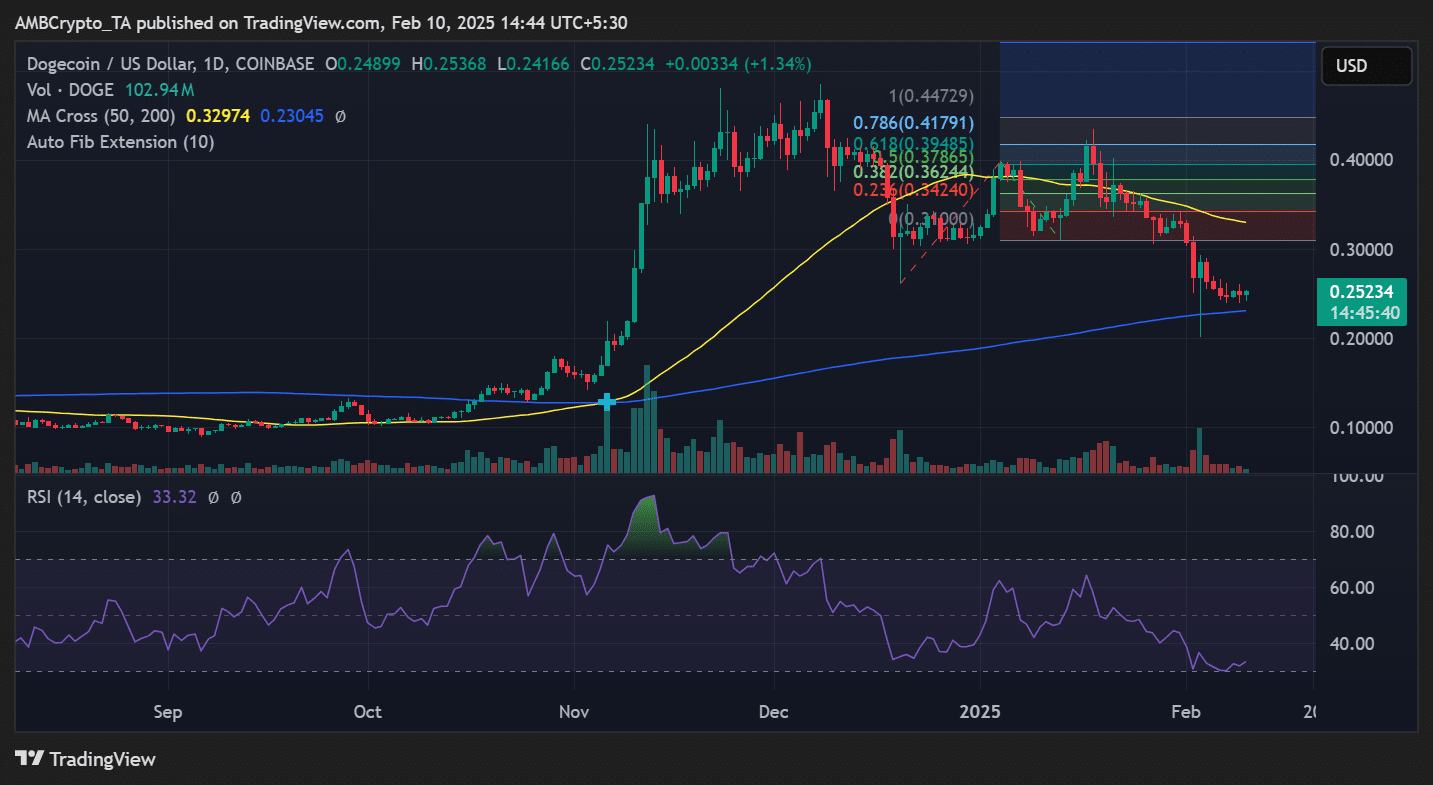 DOGE price trend