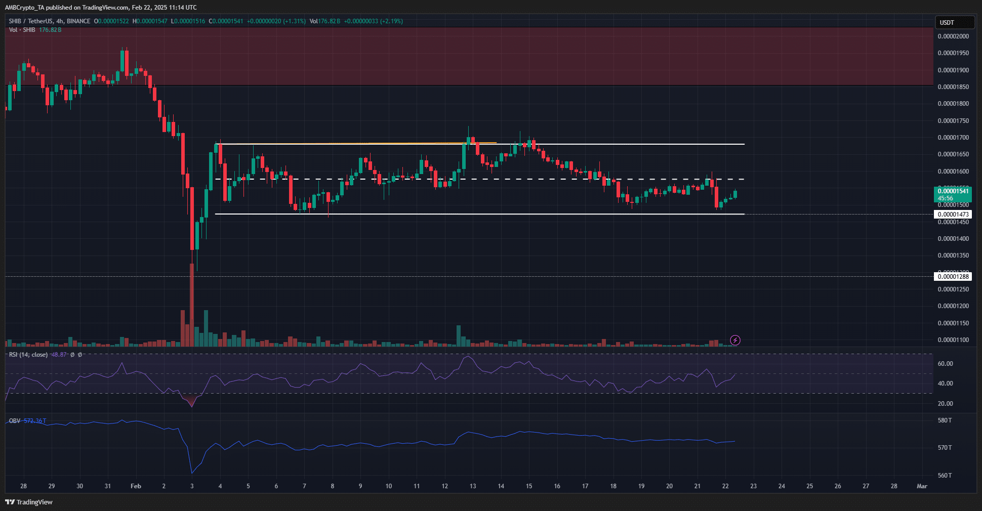 Shiba Inu 4-hour Chart