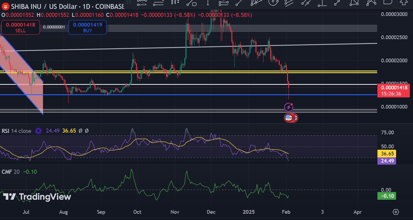 Shiba Inu RSI and CMF analysis