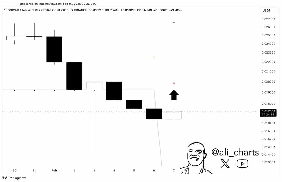 BONK için TD Sequential Göstergesi