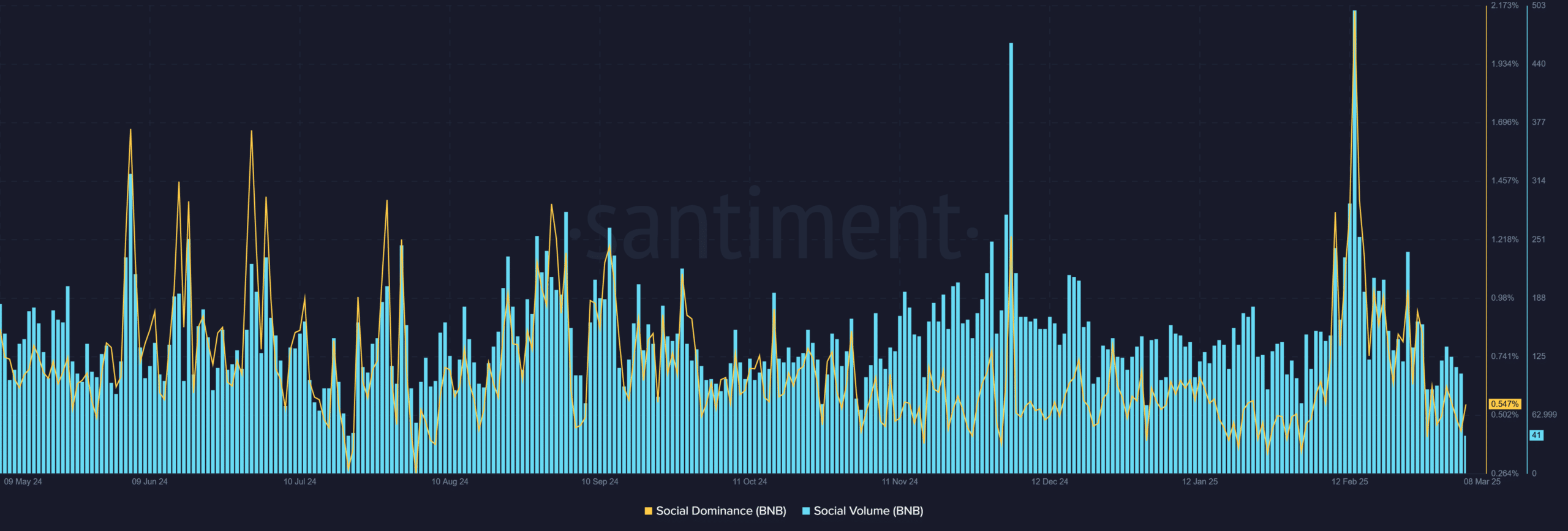 BNB social metrics