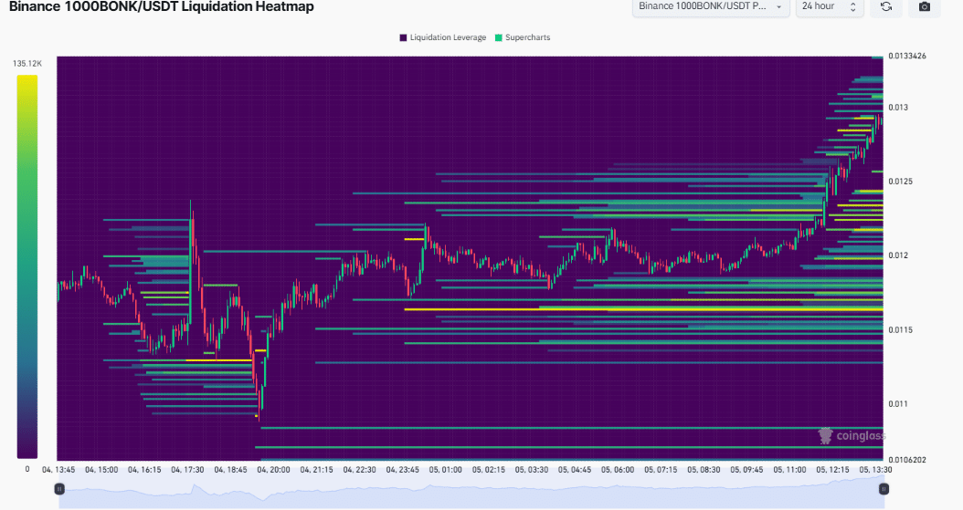 BONK liquidity heatmap