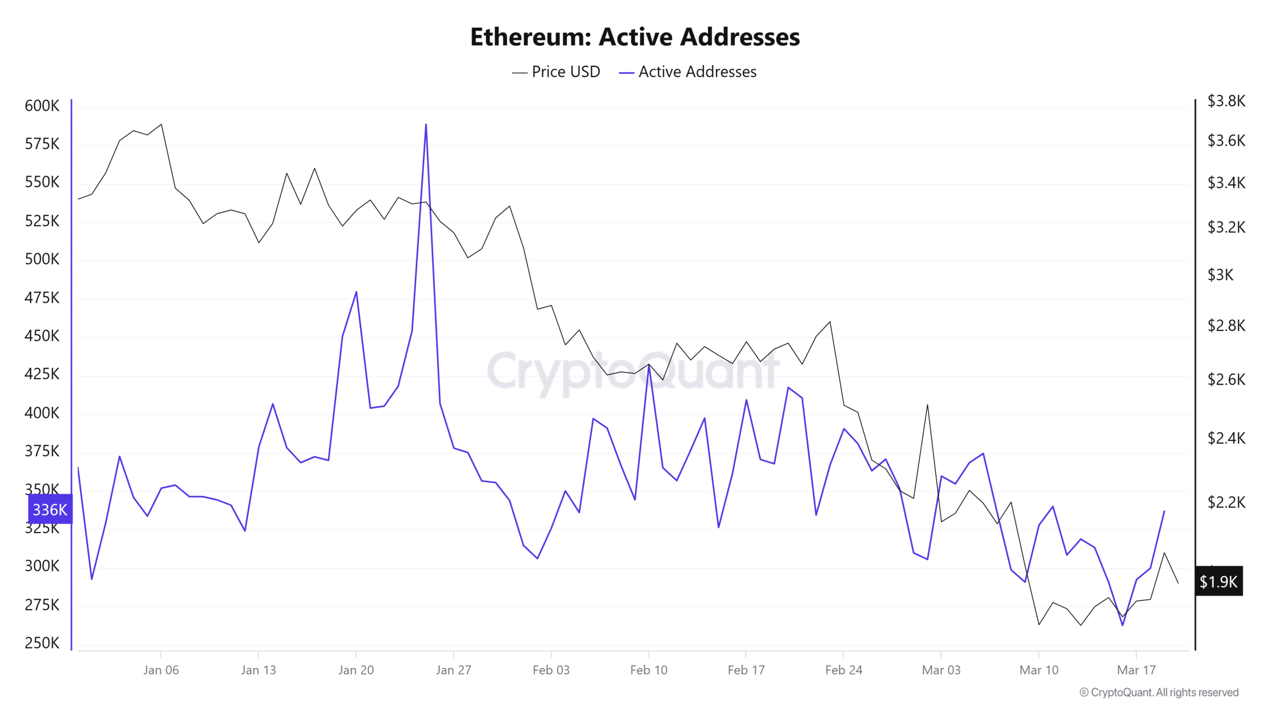 Ethereum'daki Aktif Adresler