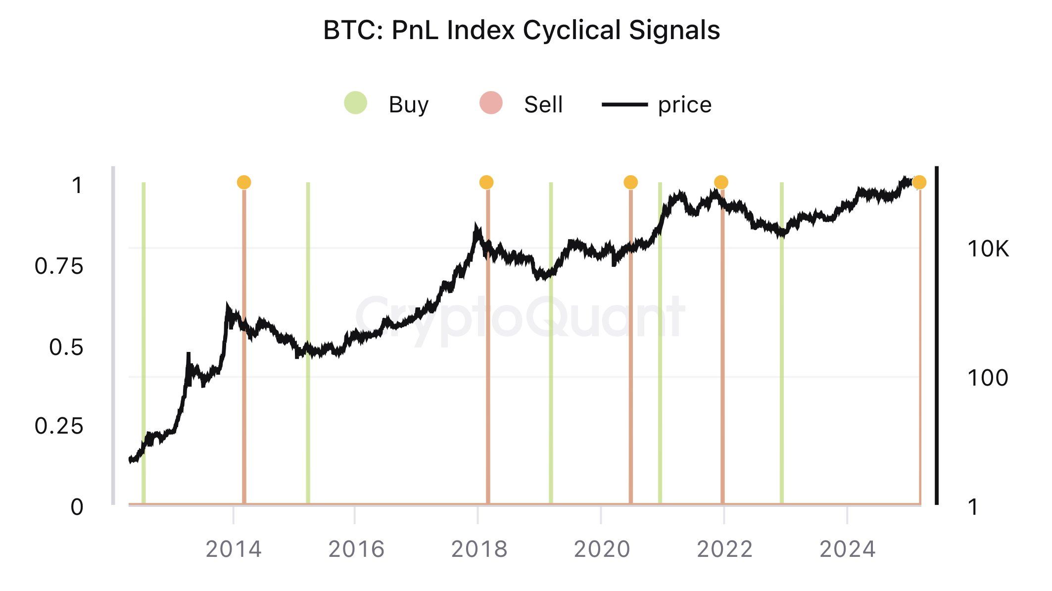 Bitcoin PnL Endeksi Dönemsel İşaretler