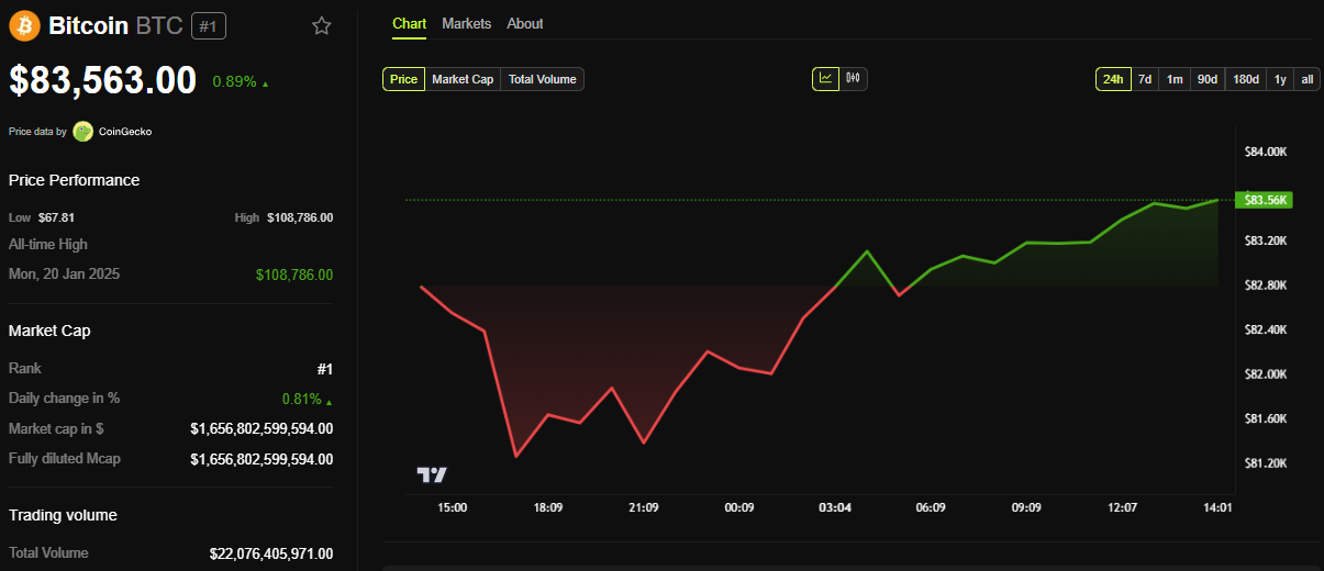 BTC fiyat performansı