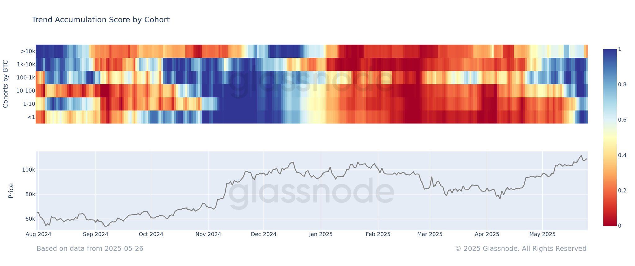Bitcoin Accumulation Score by Cohort