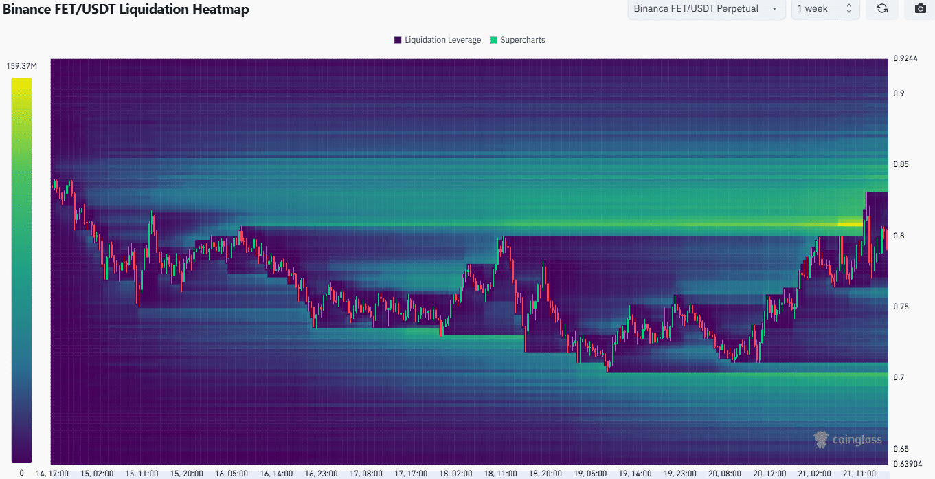 FET Liquidation Heatmap