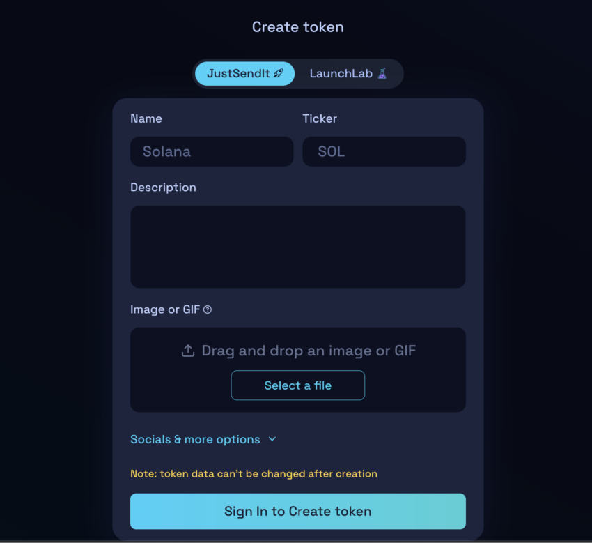 LaunchLab token oluşturma yöntemi 1