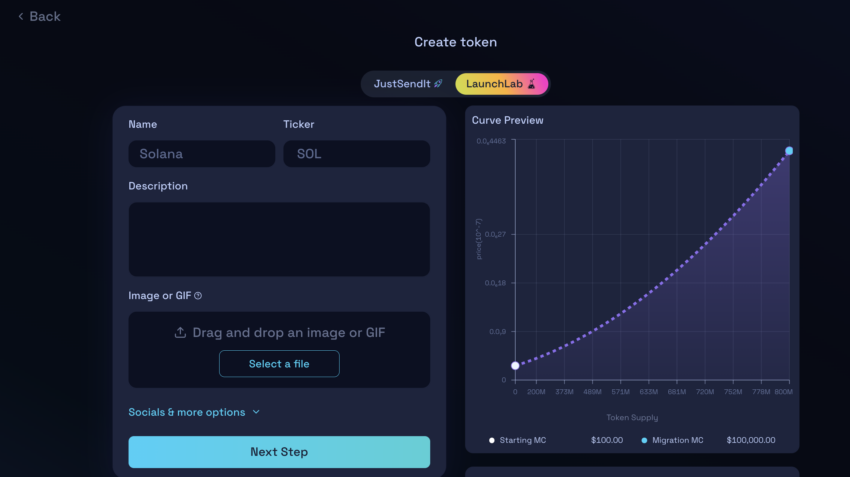 Token oluşturma yöntemi iki: LaunchLab