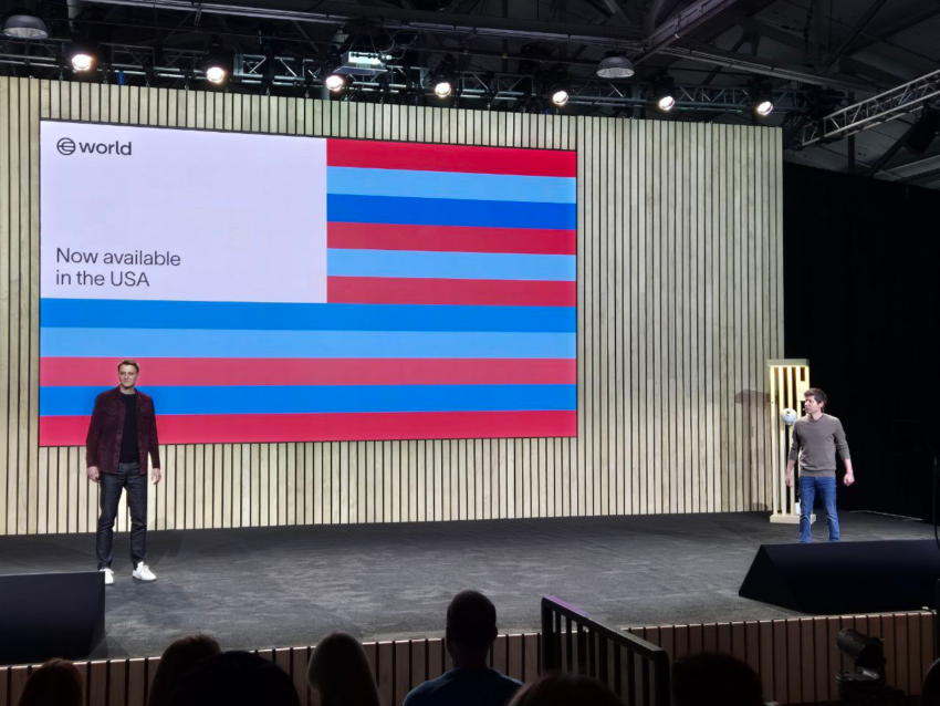 World co-founder Sam Altman announcing U.S. launch