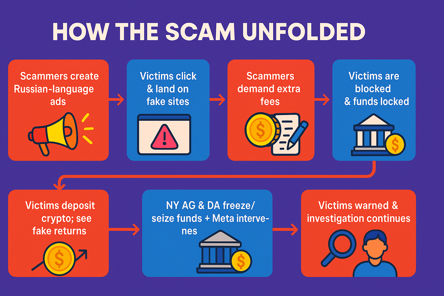 Comprehensive Breakdown and Summary of How Scammers Targeted Russian Residents in New York.