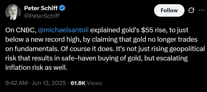 Tether Gold (XAUt) Büyümesi, Ekonomik Belirsizlikte Artan Kurumsal Talebi Yansıtıyor 2 Peter Schiff enflasyon riskleri üzerine