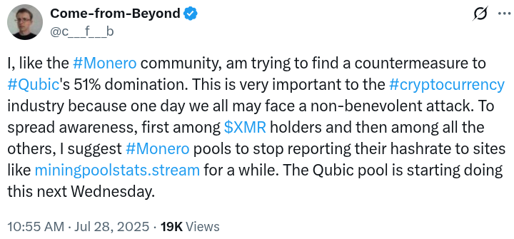 Qubic Hashrate Reporting