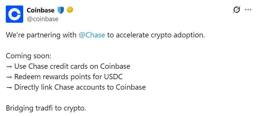 Coinbase ve JPMorgan Chase ortaklığı Coinbase ve JPMorgan Chase ortaklık duyurusu
