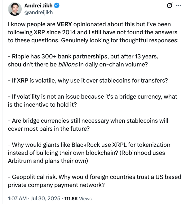 Ripple Şeffaflık Endişeleri ve Kurumsal Zincir Dışı Kullanımda Azalma Görüyor 1 Ripple CTO David Schwartz responding to questions