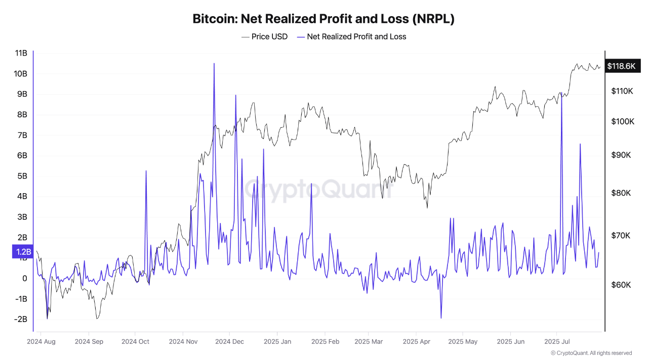 Bitcoin Net Realized Profit and Loss Bitcoin Net Realized Profit and Loss chart