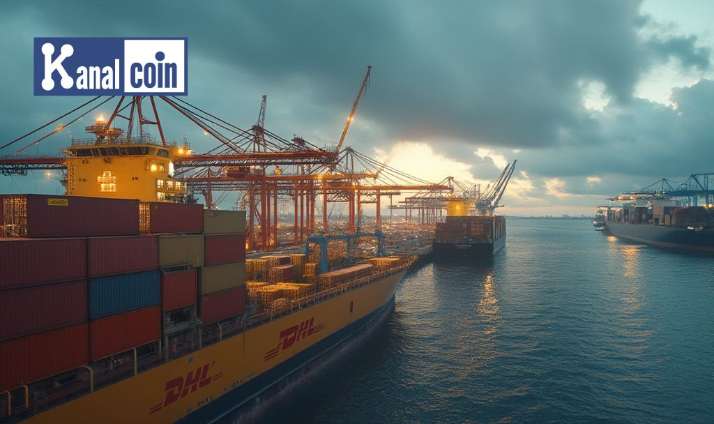 dhl cargo busy shipping port