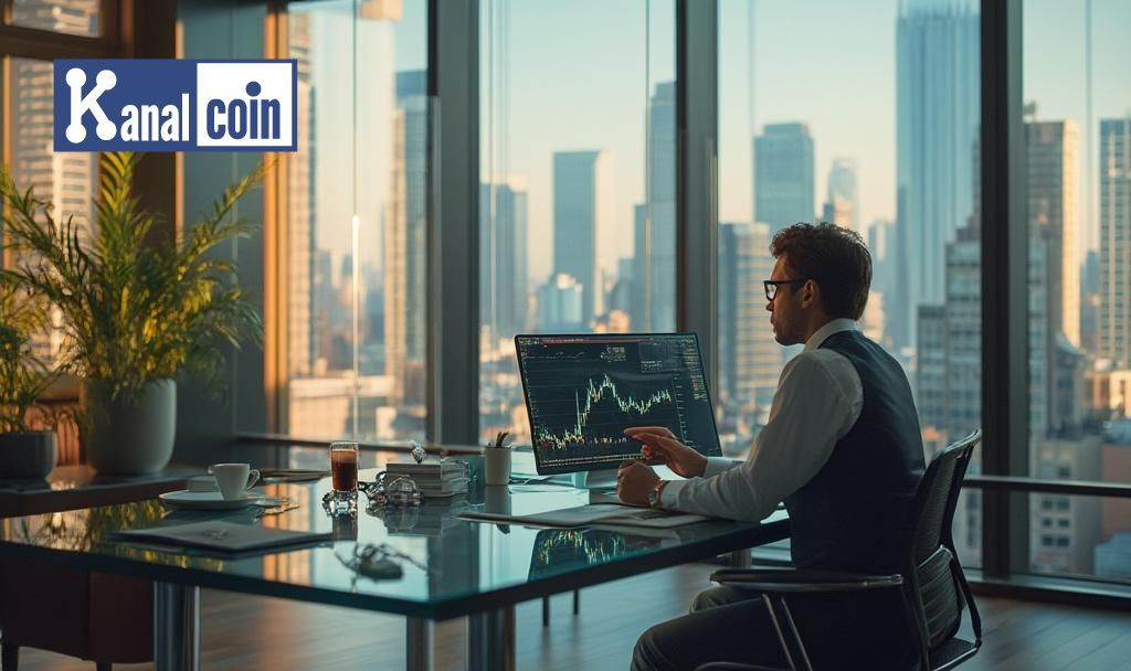 SEC Reviews Possible In-Kind Creations for Bitcoin ETPs, Indicating Potential Market Efficiency Shift 1 Finance analyst reviewing crypto market data in modern office