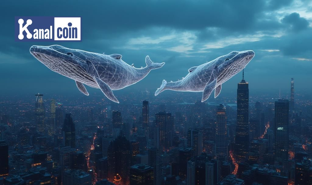 Bitcoin balinaları ile futuristik şehir