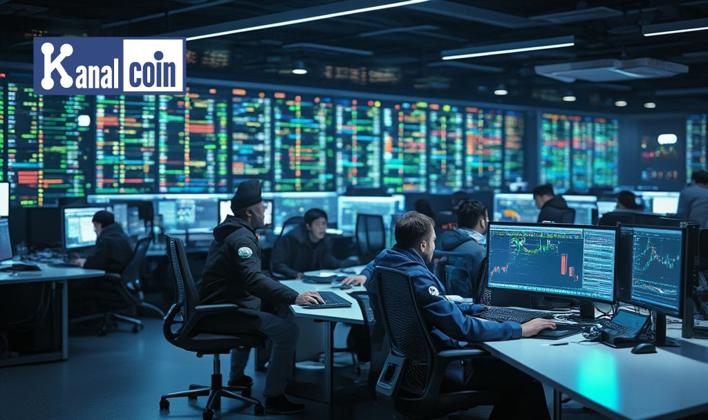 modern crypto trading floor
