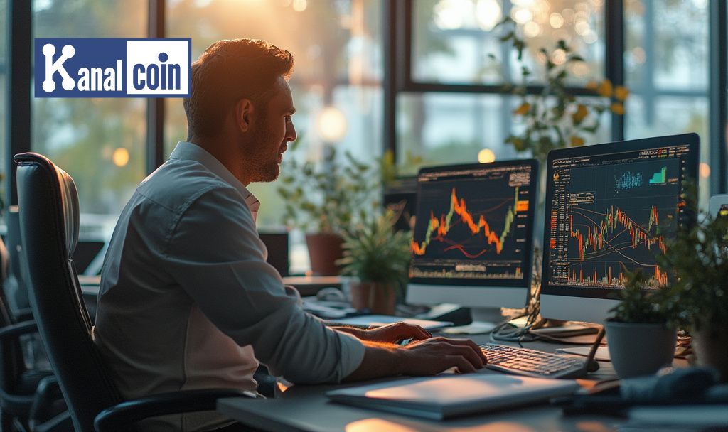 stockbroker office bitcoin charts