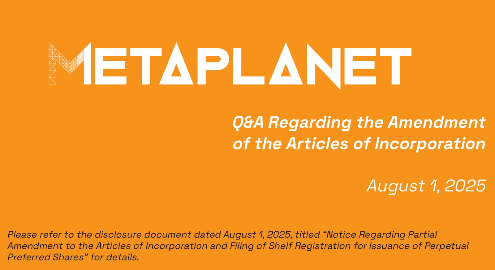 Metaplanet Bitcoin stock offering announcement