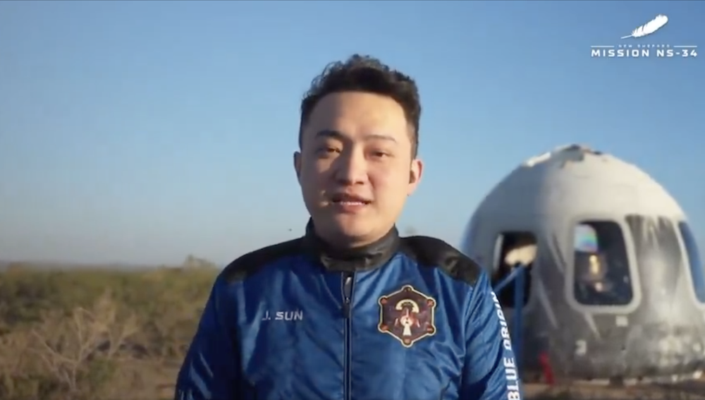 Tron Founder Justin Sun Reflects on Earth’s Fragility After Blue Origin Spaceflight Mission 2 Space, IPFS, Justin Sun