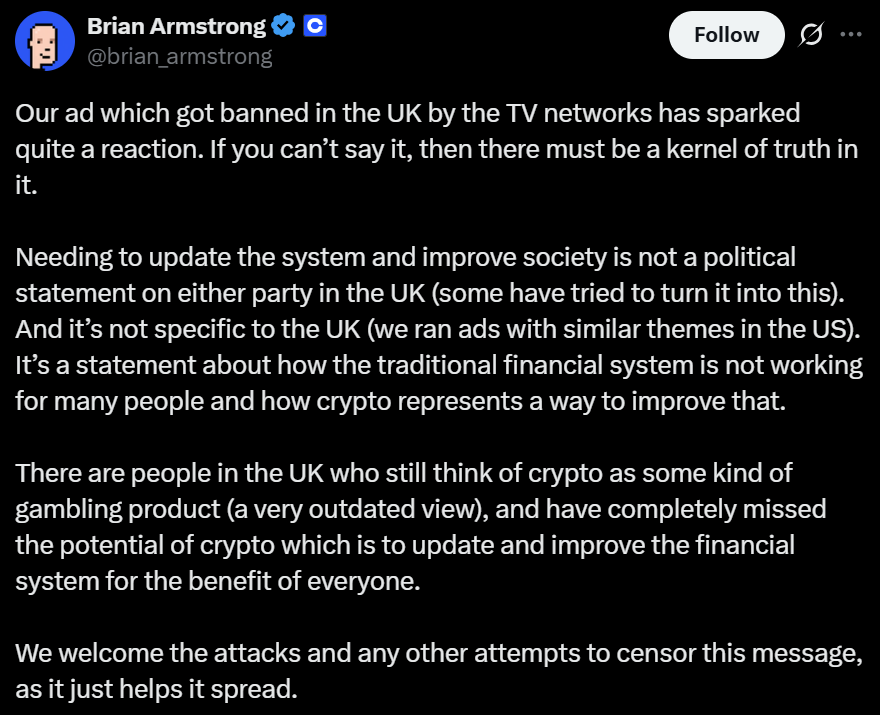 Brian Armstrong, Coinbase CEO