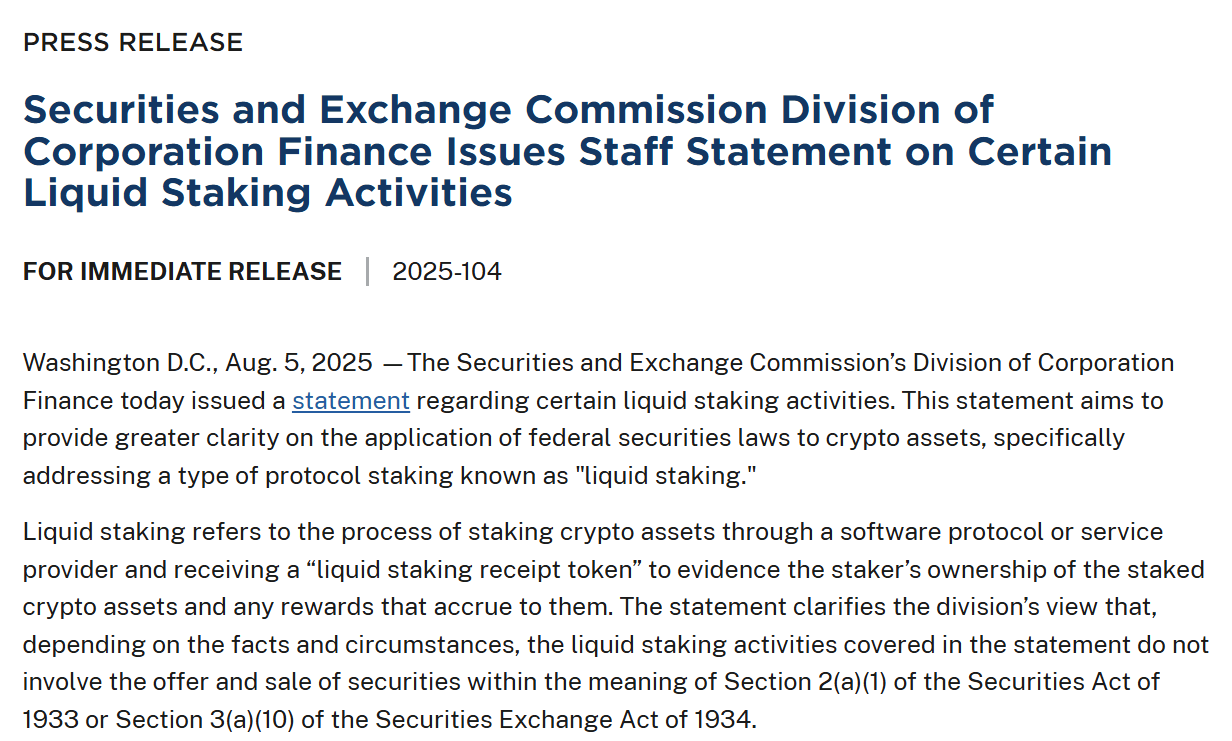 SEC Clarifies Liquid Staking Practices for Solana, Suggesting New Regulatory Pathways for Digital Assets 1 SEC, Liquidity, Staking