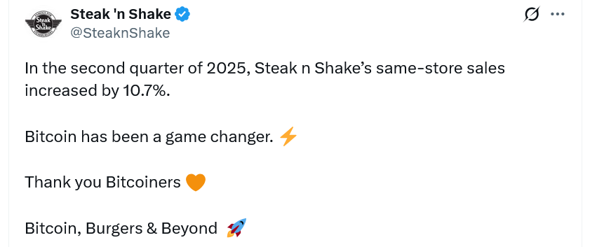 Steak ‘n Shake Reports 10.7% Sales Growth, Potentially Driven by Bitcoin Adoption as Payment Method 1 01989c91 cf6c 7fbd a515 12482ee5a446
