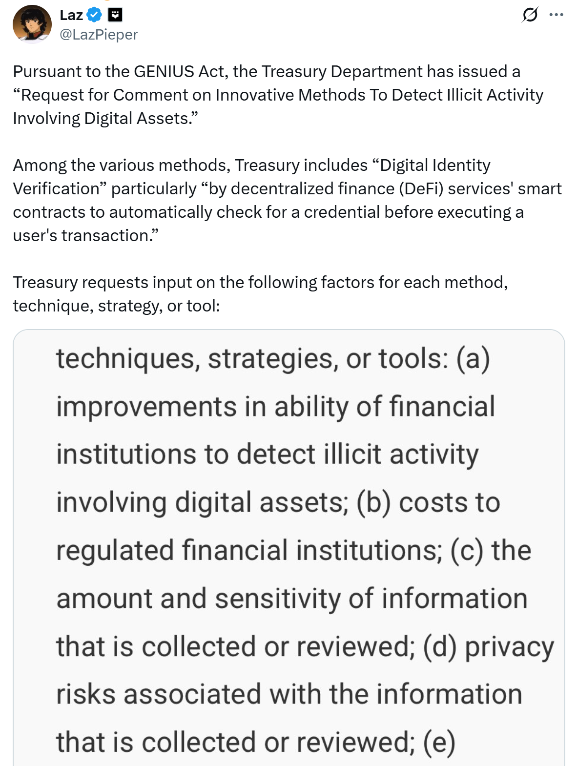 Treasury considers digital ID verification in DeFi