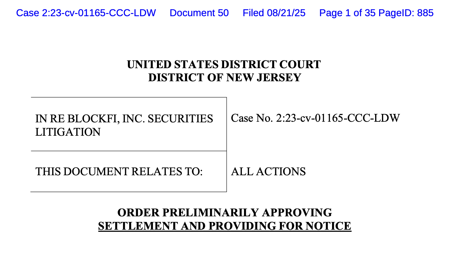 Preliminary Approval Could Pave Way for $13M BlockFi Settlement Amid Fallout From Terra Collapse 1 Fraud, Law, Security, Court, New Jersey