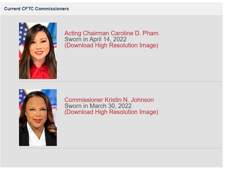 CFTC üyeleri toplantıda; Caroline Pham onaylı tek üye olarak kalıyor